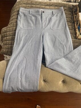 J. Crew Lizzie Pinstripe Wide Leg Pant 32